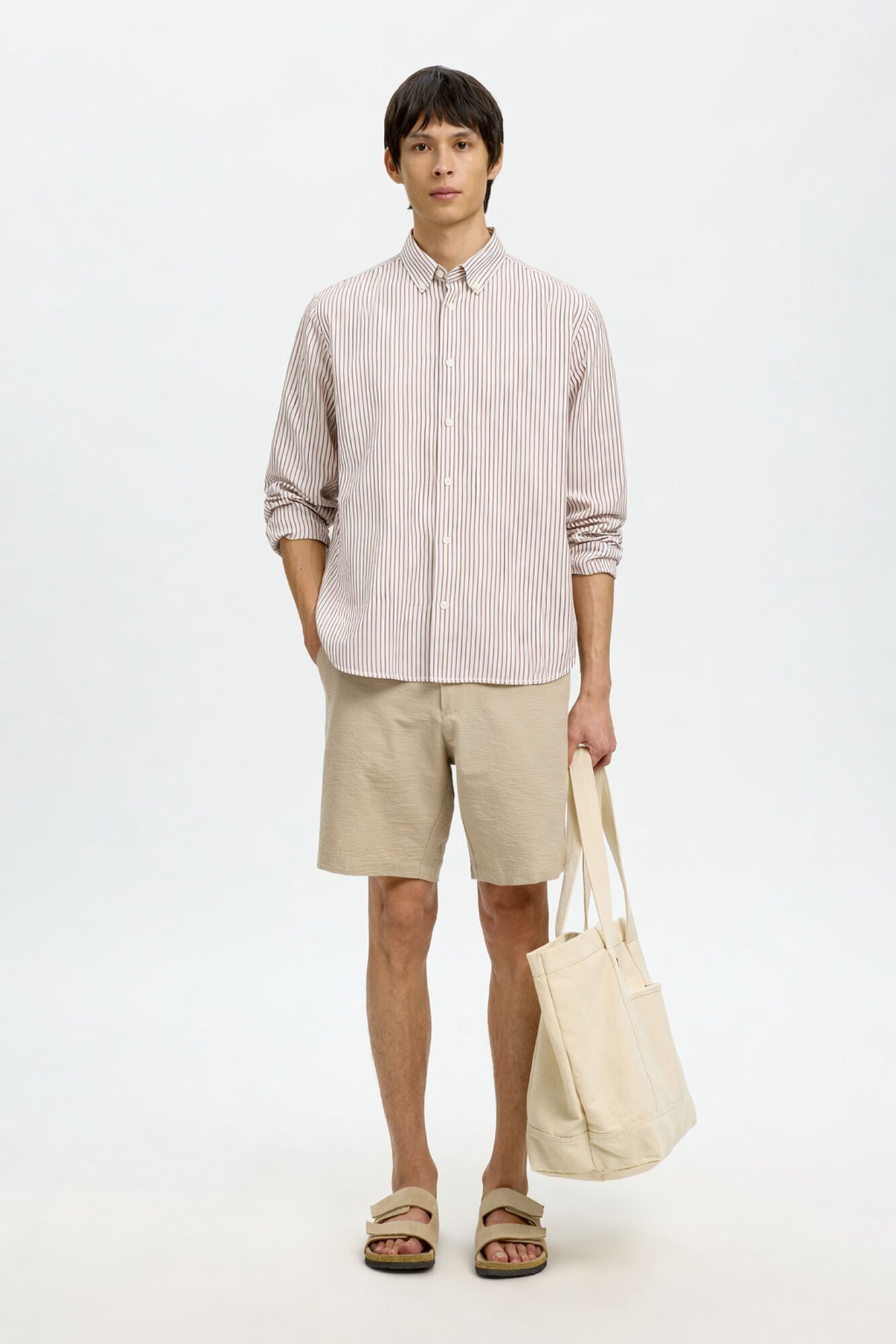 Selected Camisa manga larga lino