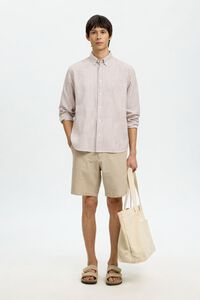 Selected Camisa de manga comprida em linho