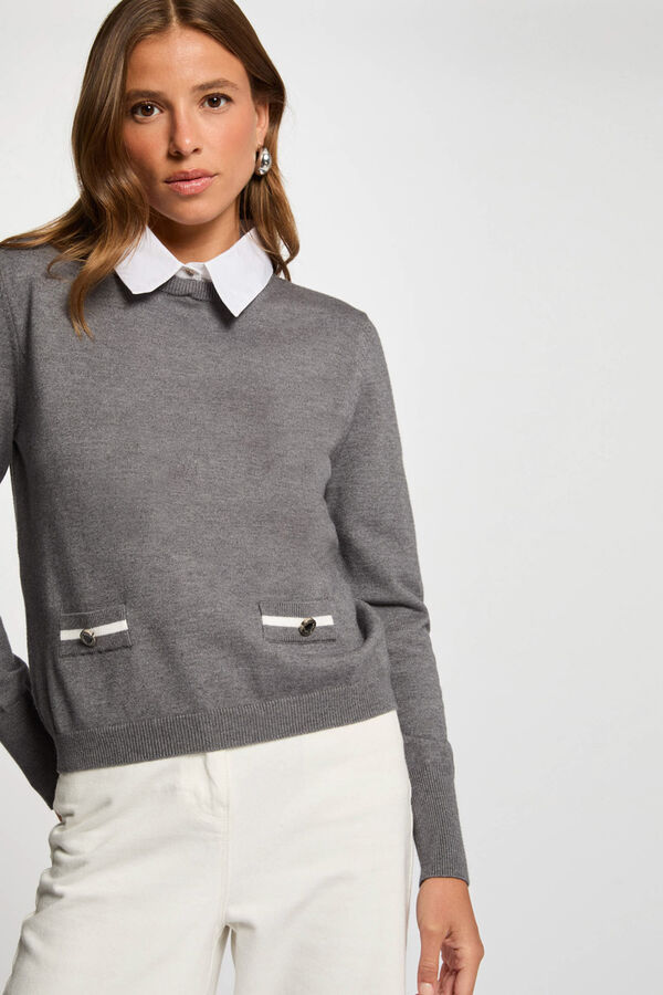 Morgan Gola com gola de camisola Cinzento