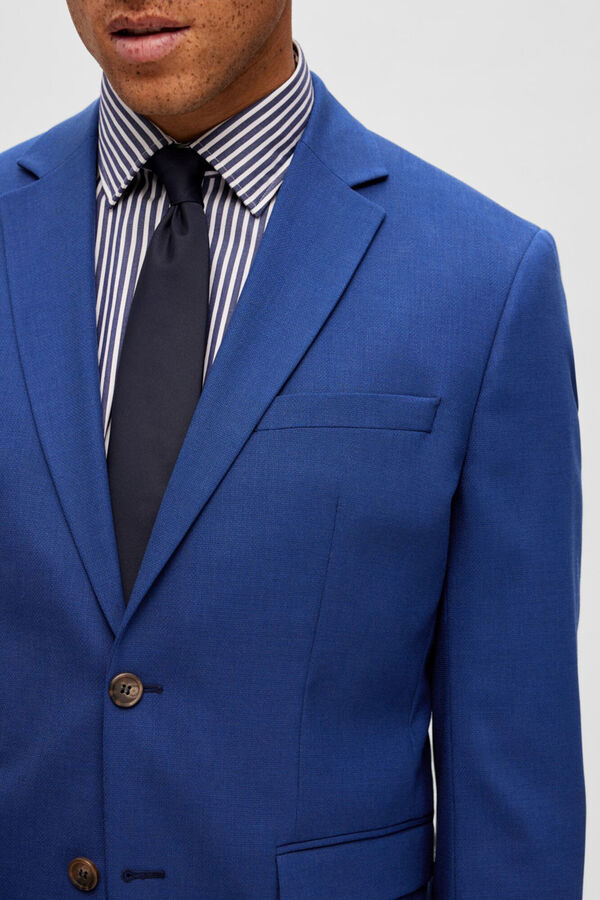 Selected Blazer Slim Fit com lã Azul