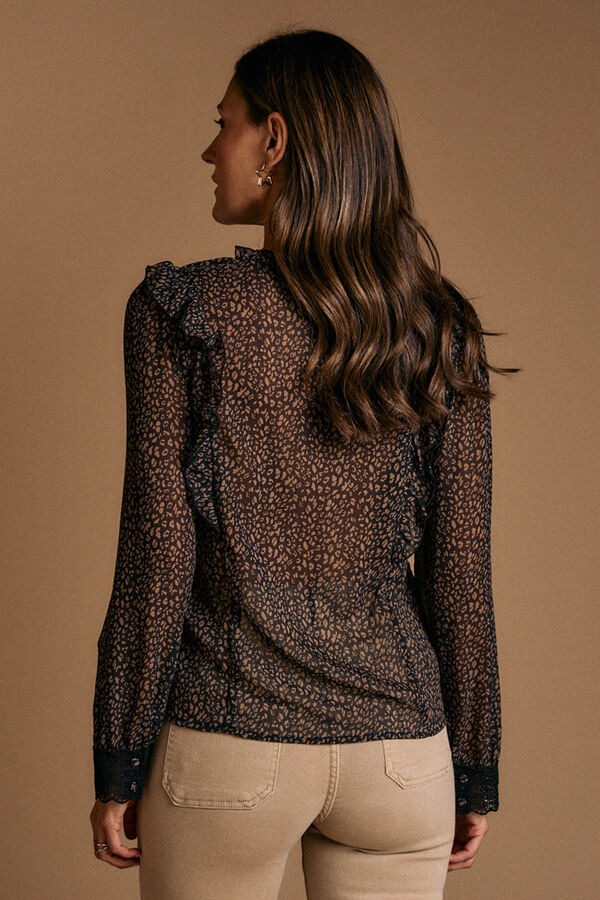 Pol&iacute;n Et Moi Camisa estampado Ini Preto