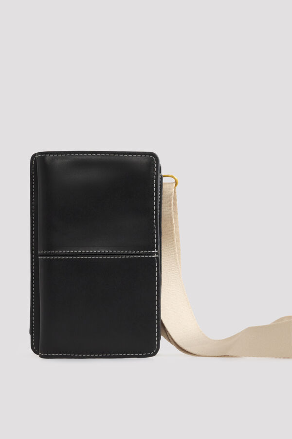Cortefiel Plain flap phone case Black