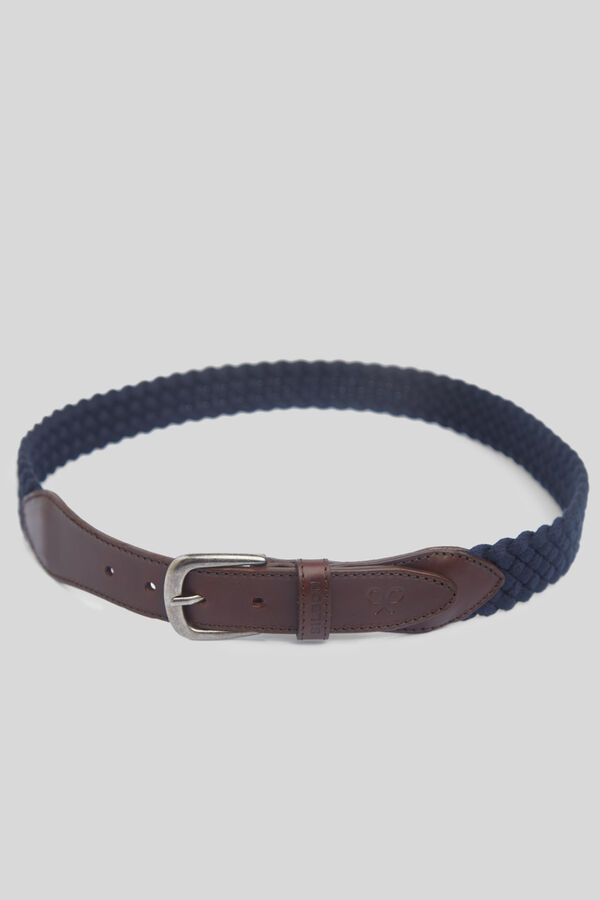 Silbon Woven belt Navy