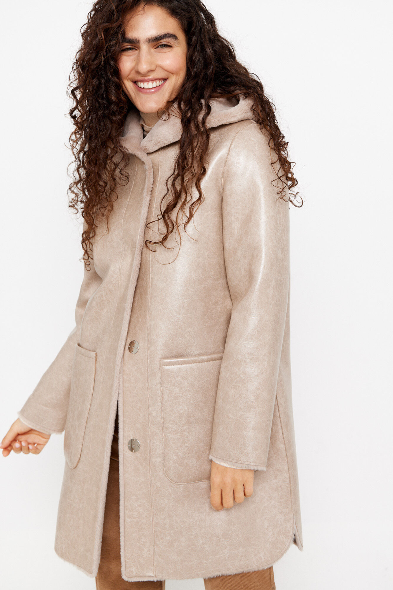 Women double face hooded coat sale