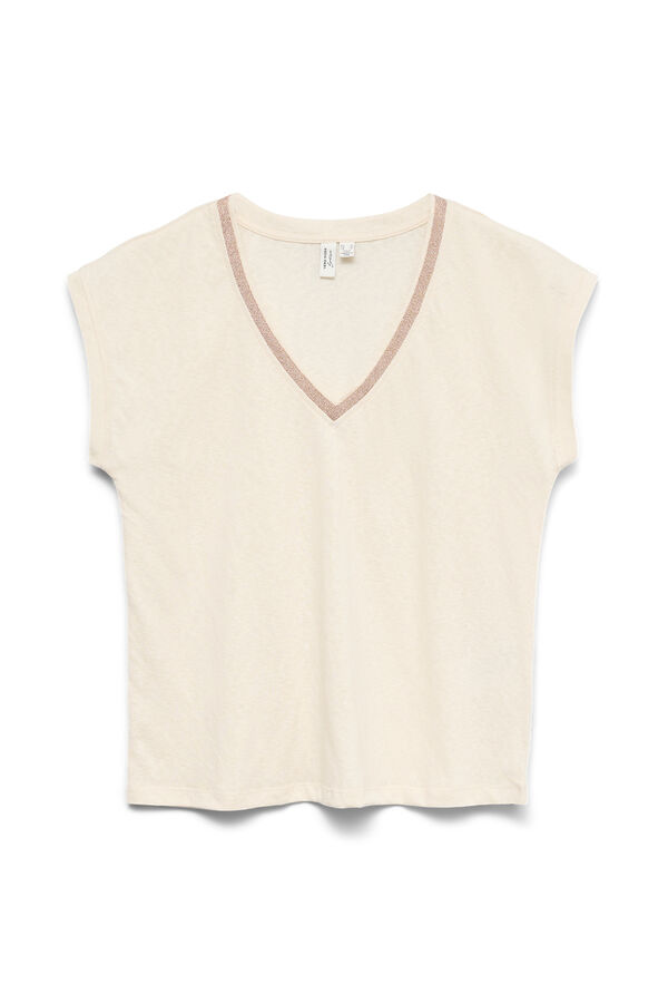 Vero Moda T-shirt detalhe em l&uacute;rex Tostado