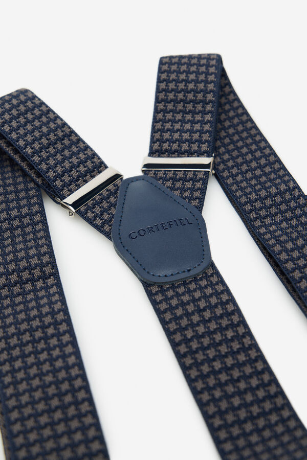 Cortefiel Stretch micro pattern braces Navy