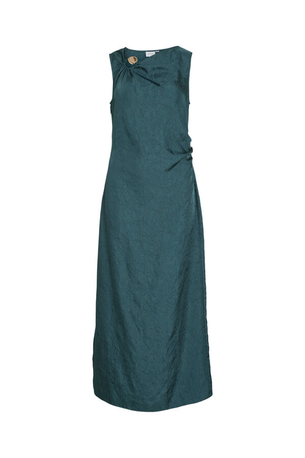 Vila Satin-finish party midi dress Blue