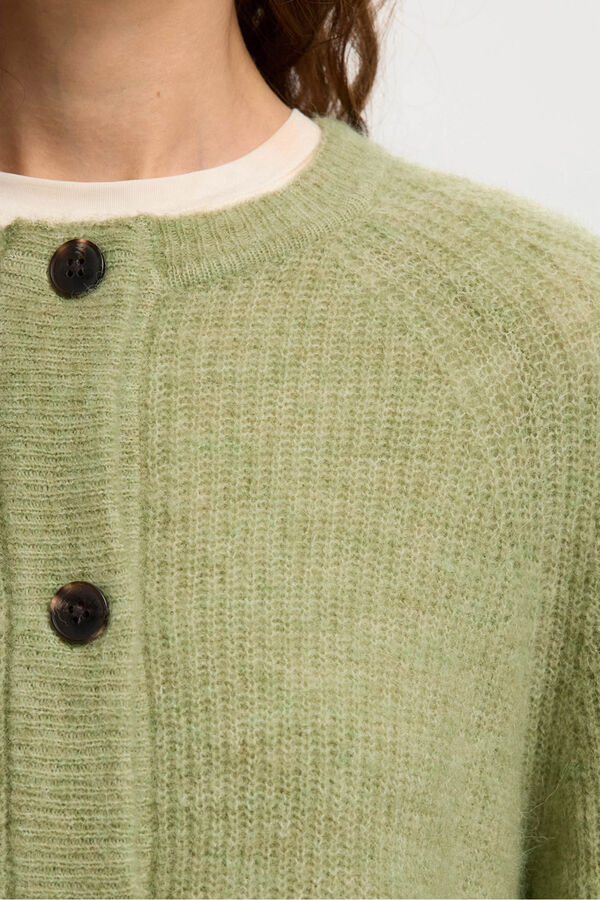 Selected Casaco de malha em lã e alpaca Verde