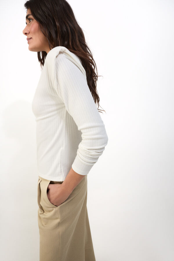 Slowlove Top hombreras Marfil