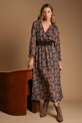 Polín Et Moi Vestido longo estampado esmeralda Verde