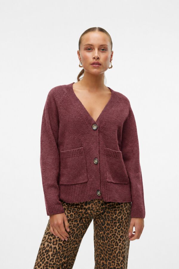 Vero Moda V-neck cardigan Maroon