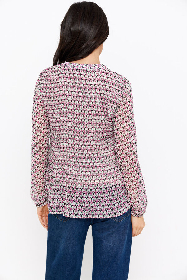 Cortefiel Round neck pleated blouse Multicolour
