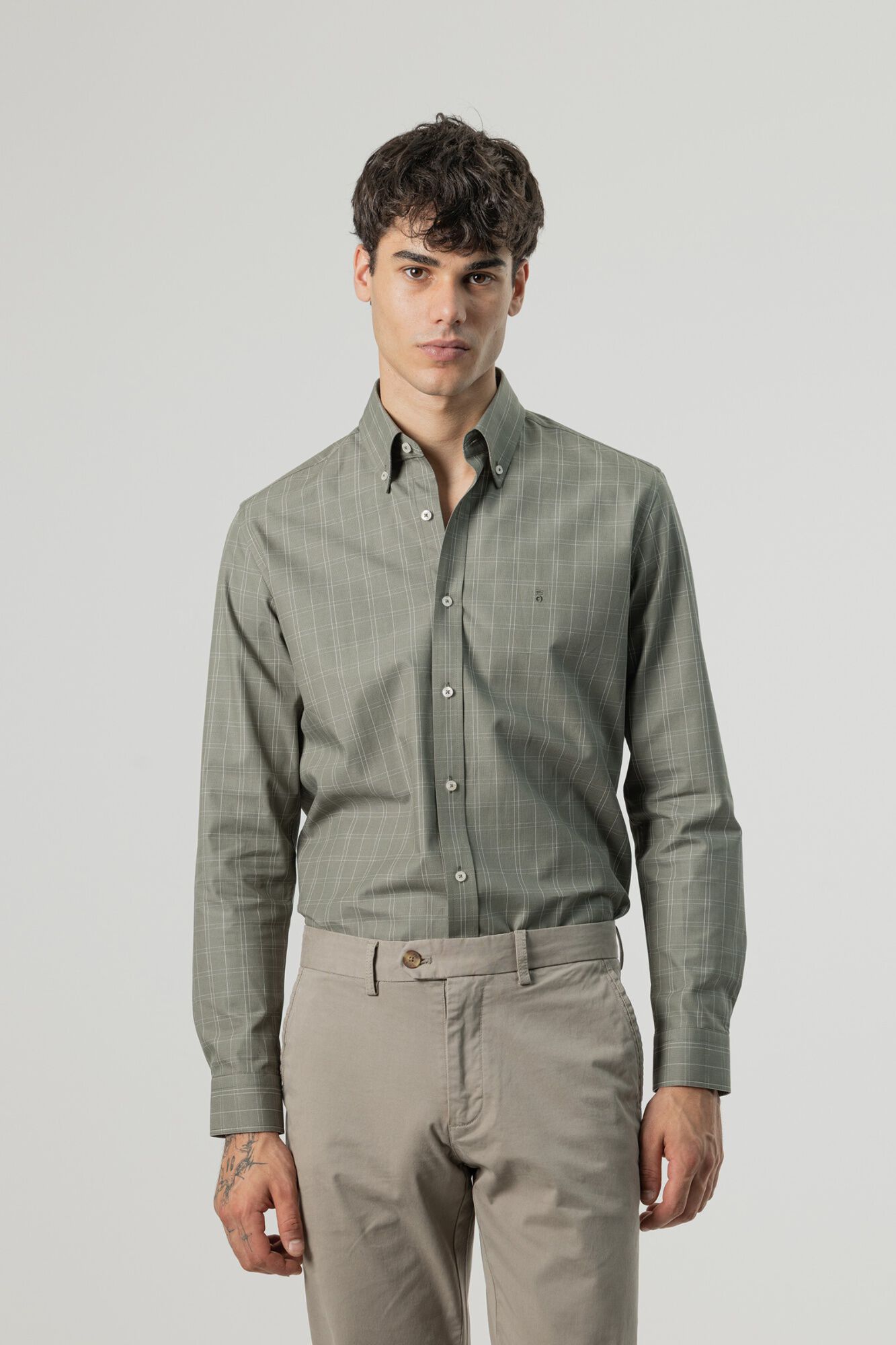 PuroEGO Camisa aos quadrados janela
