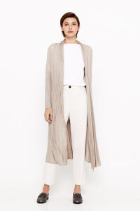 Cortefiel Long jacket with lurex Nude