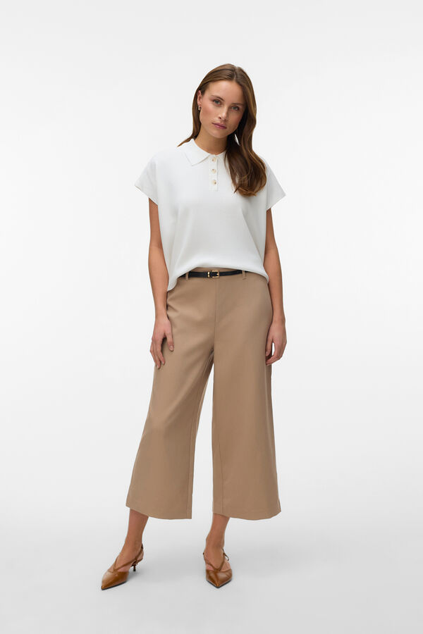 Vero Moda Cal&ccedil;a culotte de vestir Castanho