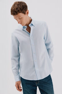 Cortefiel Plain tencel cotton shirt