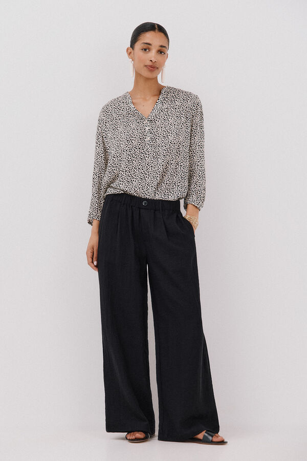 Cortefiel Front yoke blouse Printed white