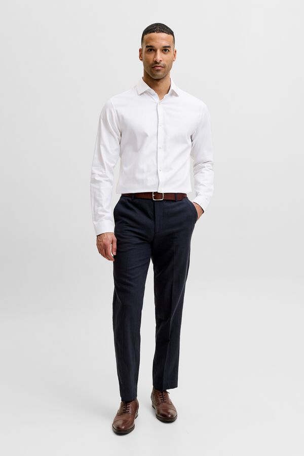 Jack & Jones Camisa dobby slim fit Branco