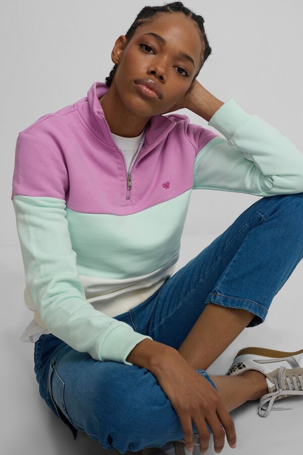 Silbon Sweatshirt feminina tricolor Multicolorido