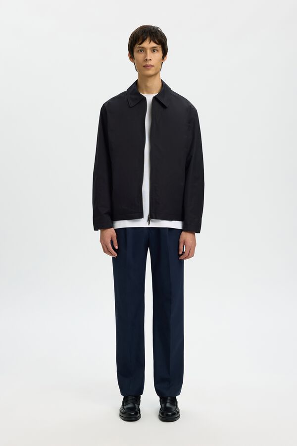 Selected Lightweight zip fastening jacket Black