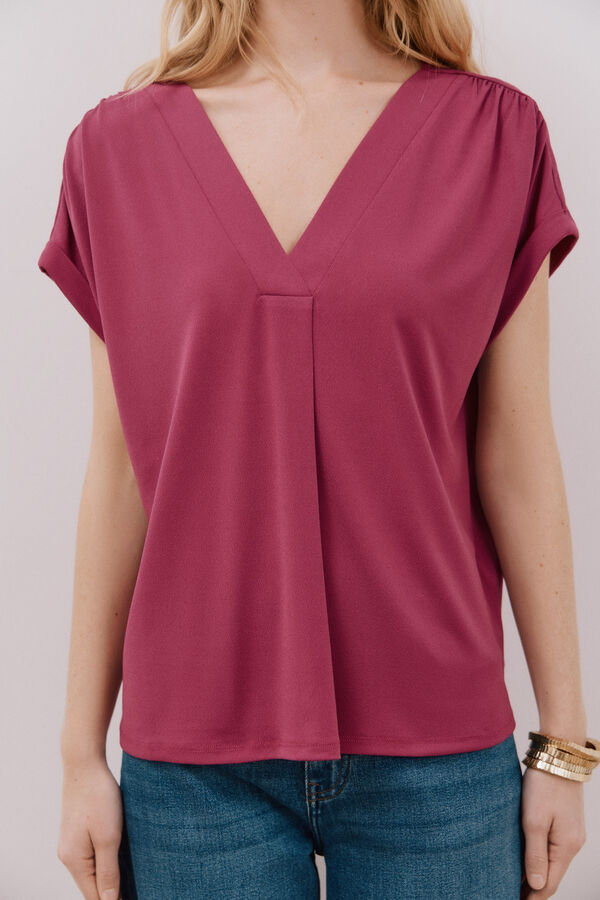 Cortefiel Printed v top Purple