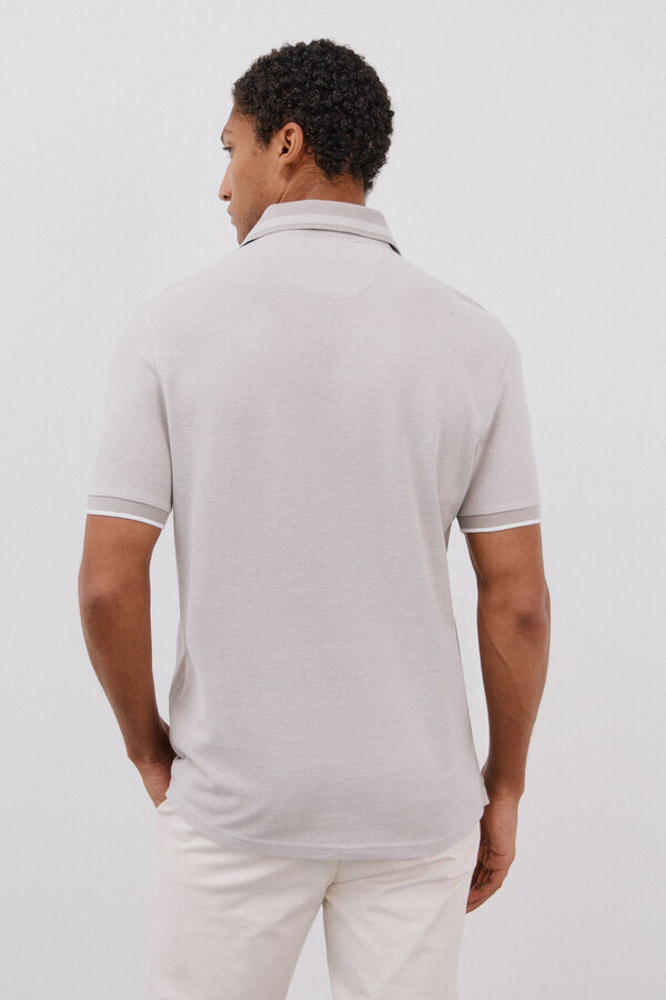 Cortefiel Oxford polo shirt Grey