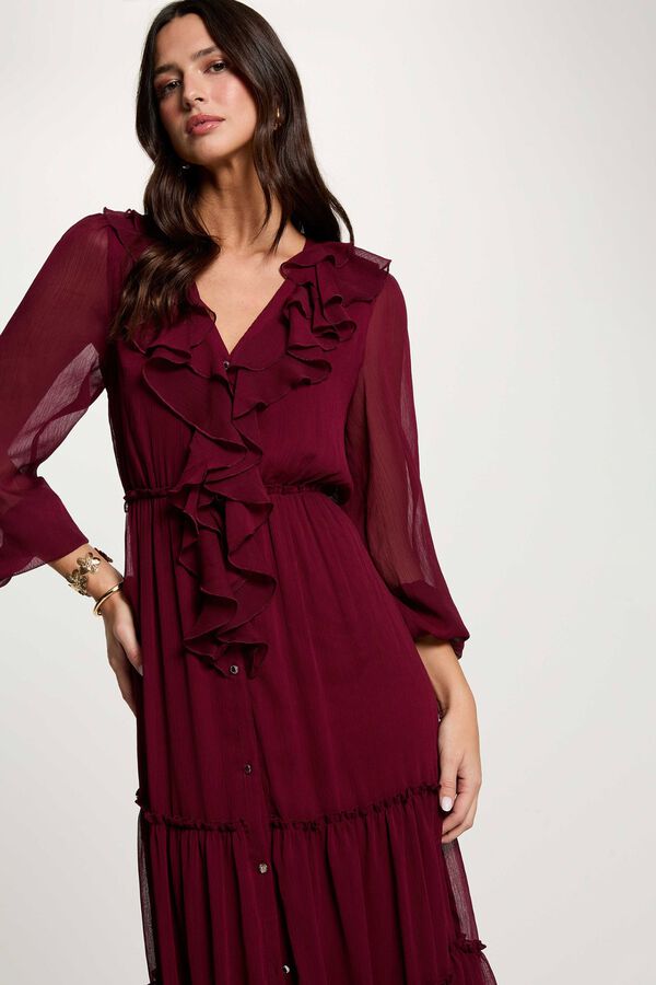 Morgan Fluid long dress Maroon