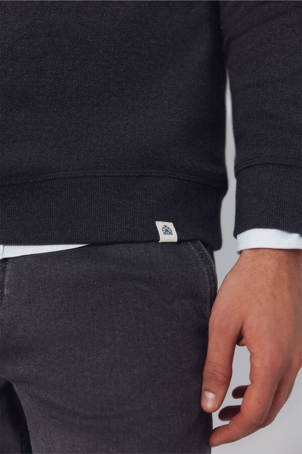 Cortefiel Textured crew neck sweatshirt Grey