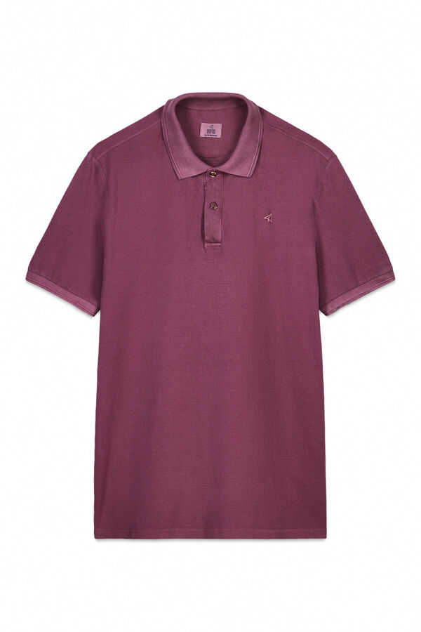 OOTO Polo piqué lavado bordado avión Vino