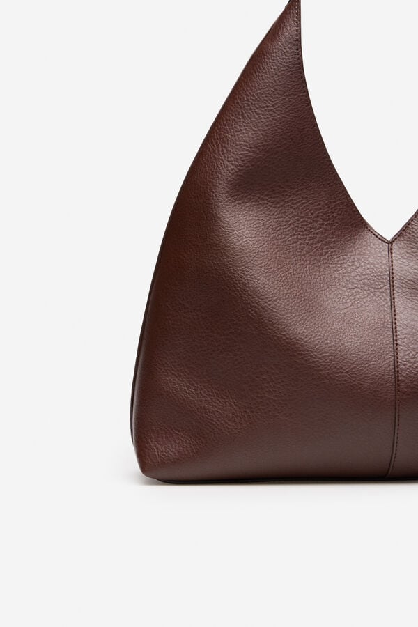 Cortefiel Slouch bag Dark brown