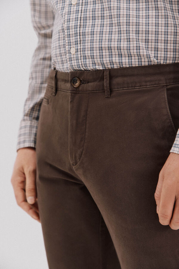 Cortefiel Slim fit chinos Dark brown