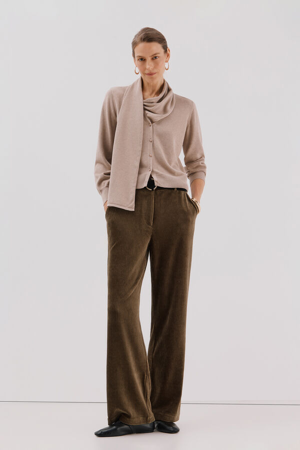 Cortefiel Chaqueta con bufanda Beige