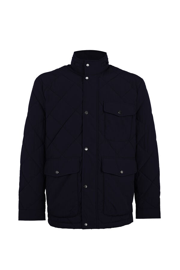 Cortefiel Diamond quilted field jacket Navy