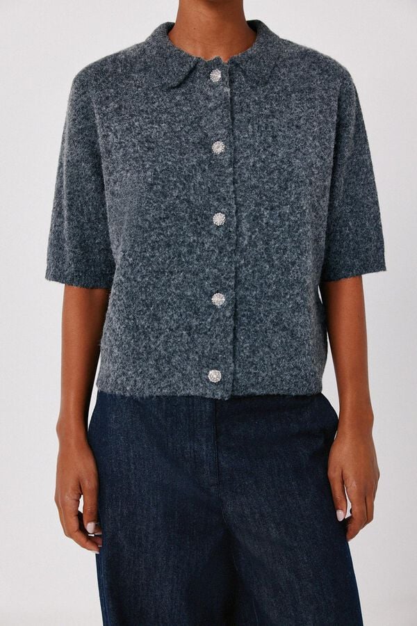 Cortefiel Jewel button jacket Dark grey