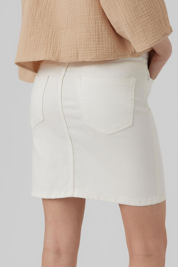 Cortefiel Tailored denim skirt White