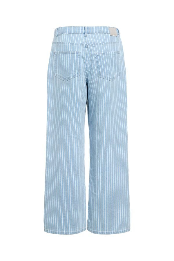 Object Striped denim trousers Blue