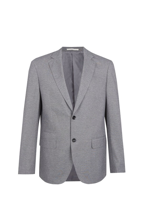 Cortefiel Basic knit blazer Dark grey