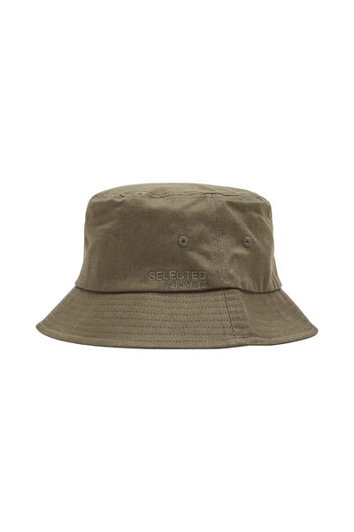 Cortefiel Sombrero Bucket con logo bordado confeccionado 100% con algodón orgánico. Verde
