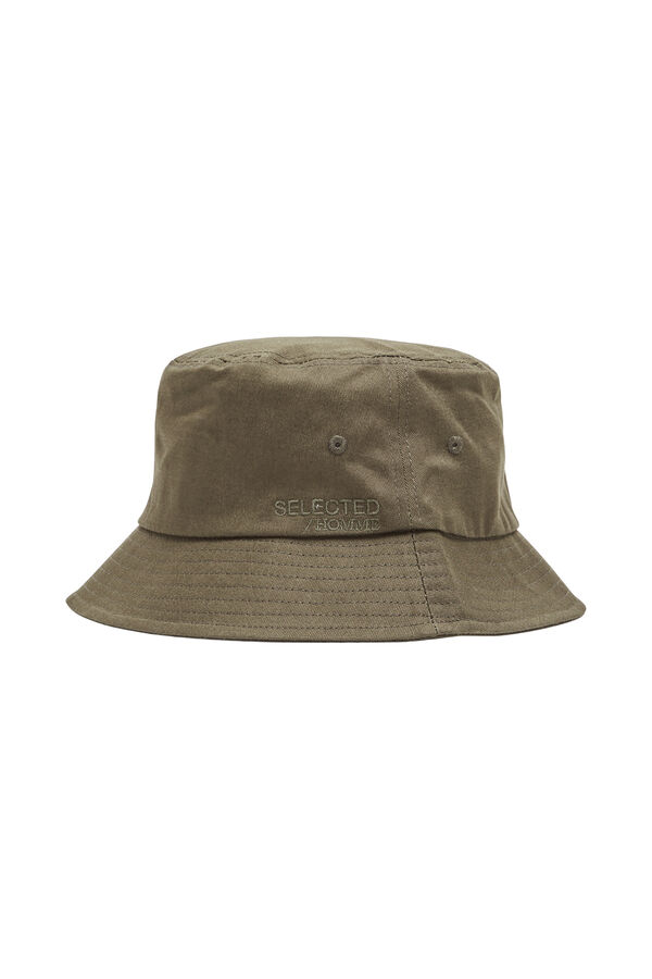 Cortefiel Bucket hat in 100% organic cotton with embroidered logo.  Green