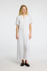 Selected Femme Vestido midi de linho Branco