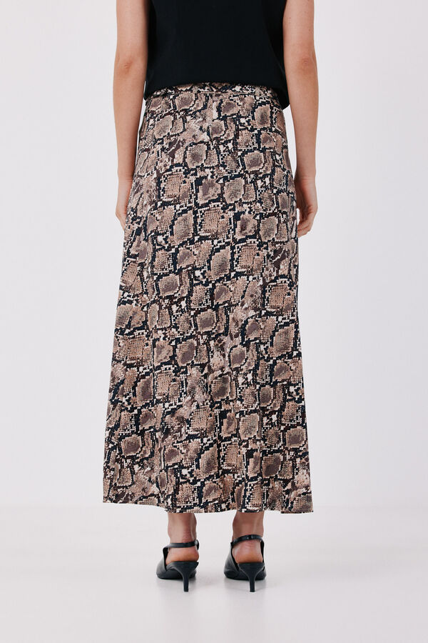 Cortefiel Midi skirt with belt Printed white