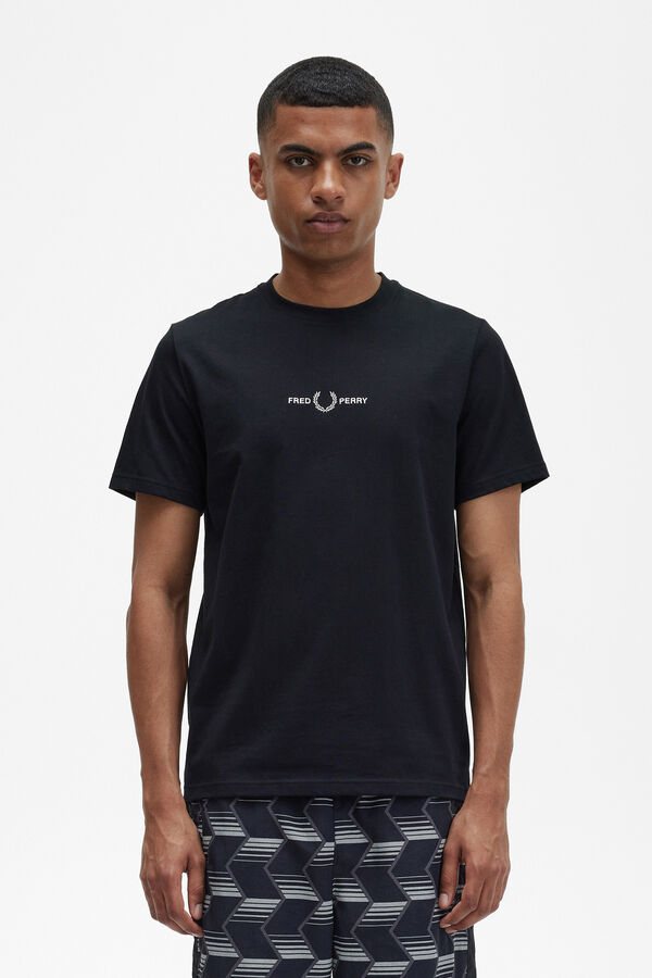 Cortefiel Short-sleeved T-shirt Black