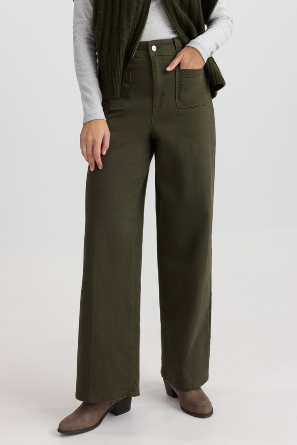 Vero Moda Jeans largos de algod&atilde;o Verde