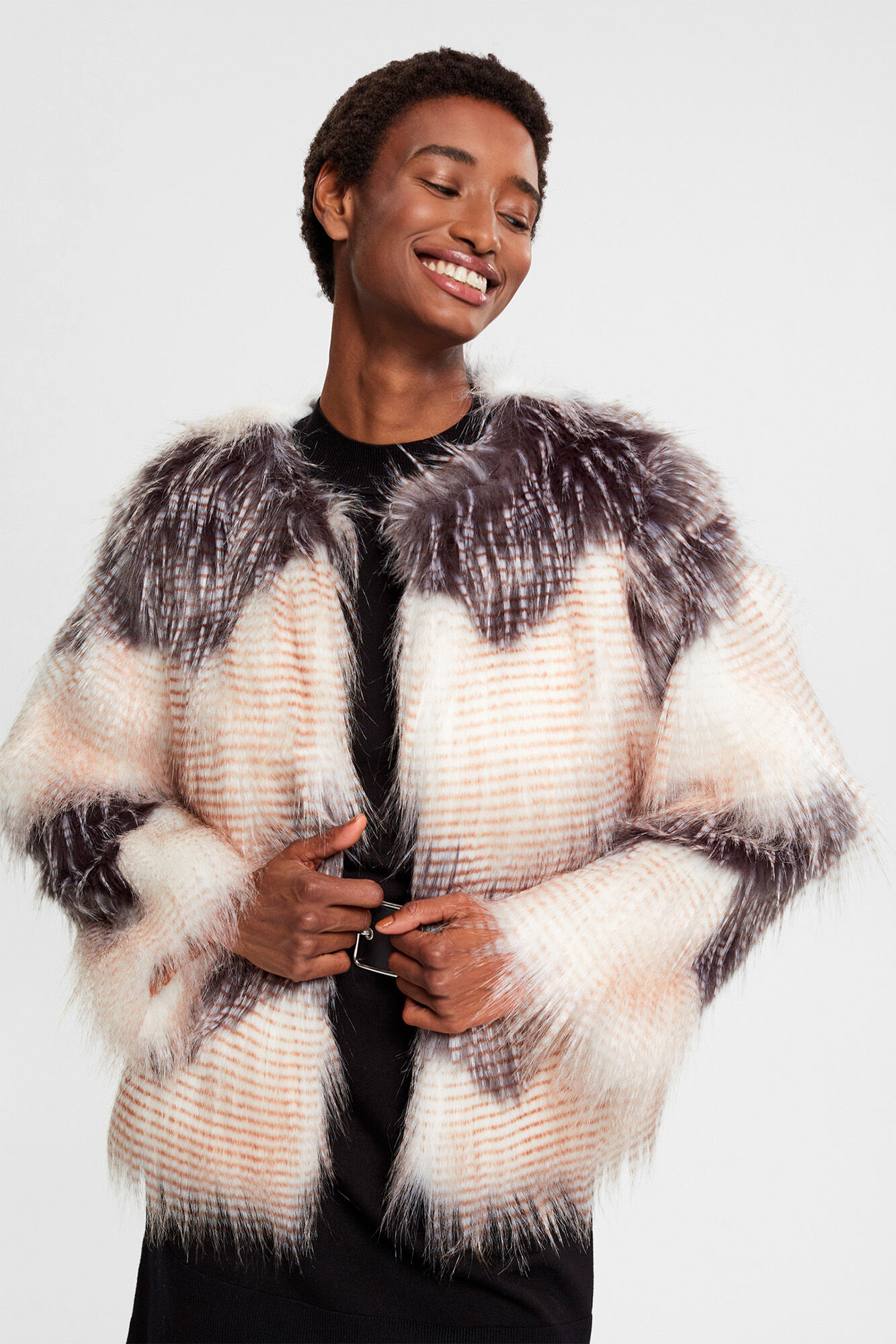 Size 24 faux fur coat 2025