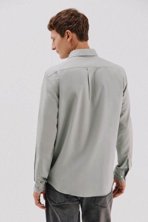 Cortefiel Tencel trench coat shirt Kaki