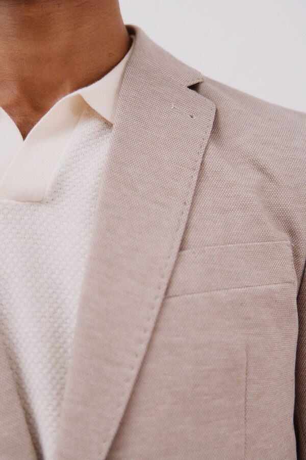 Cortefiel Jersey-knit blazer  Beige