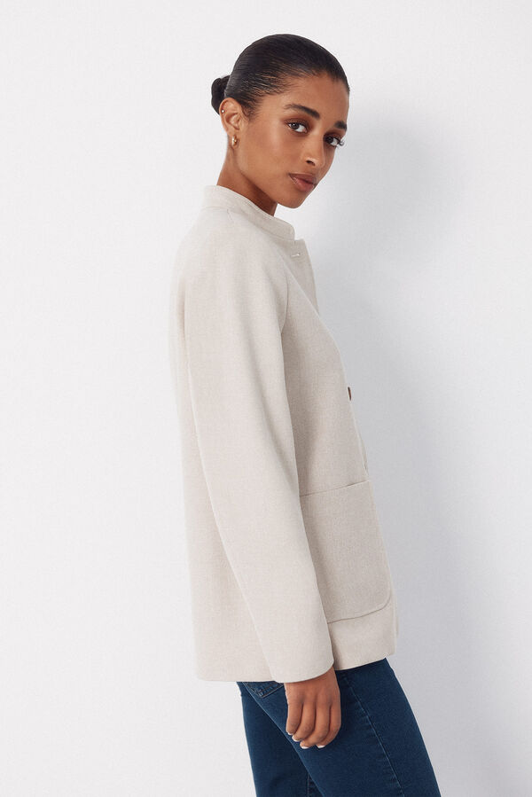 Cortefiel Jacket with mandarin collar Ivory