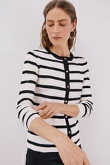 Cortefiel Short-sleeved jumper Ivory