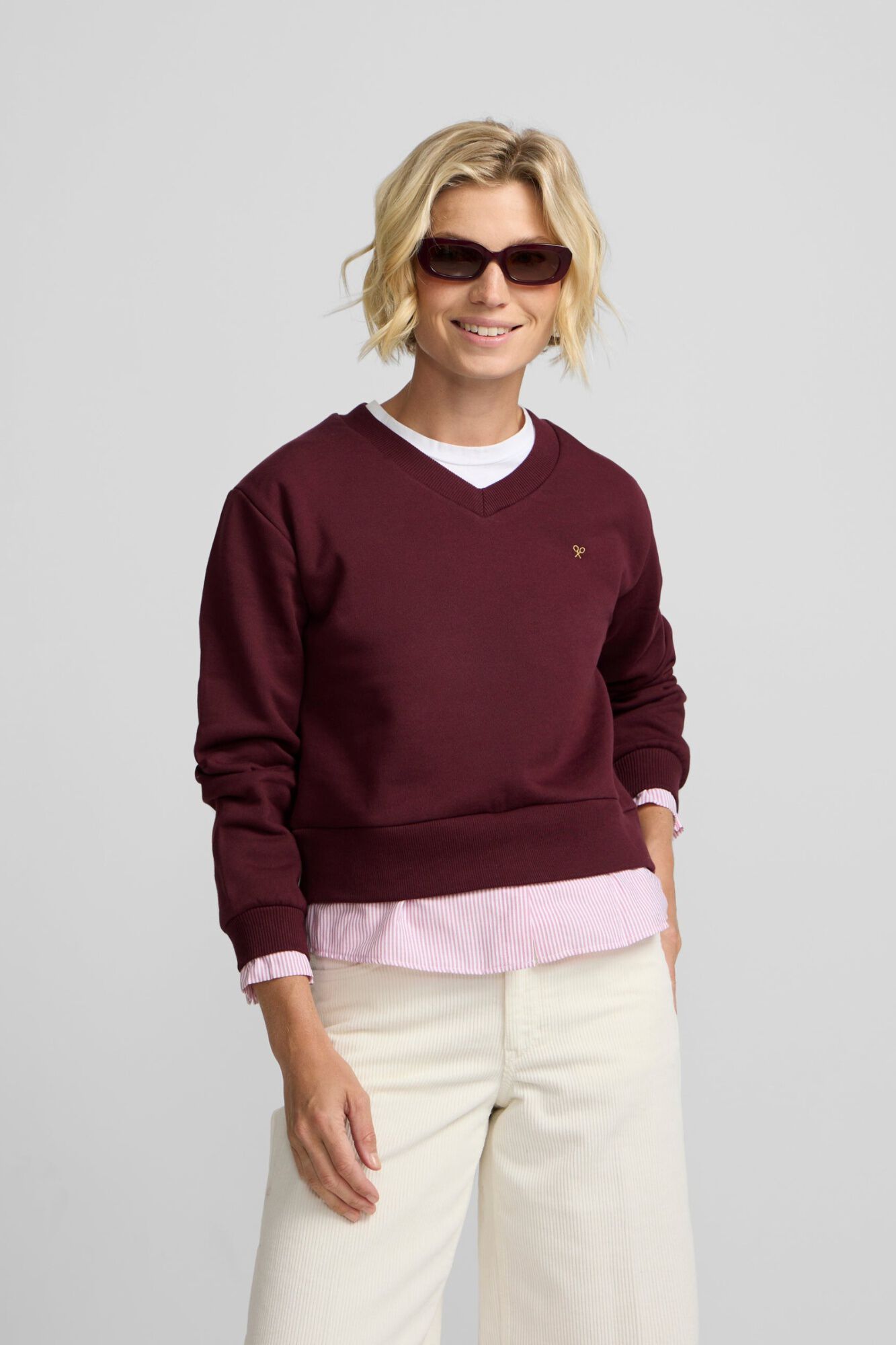 Silbon Sweatshirt de mulher com bainha camiseira