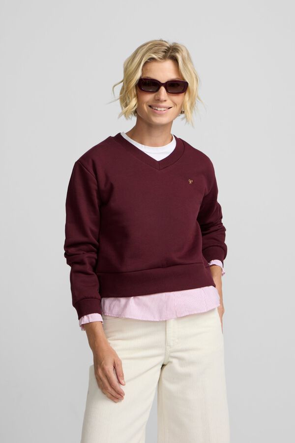 Silbon Woman shirt hem sweatshirt Printed red